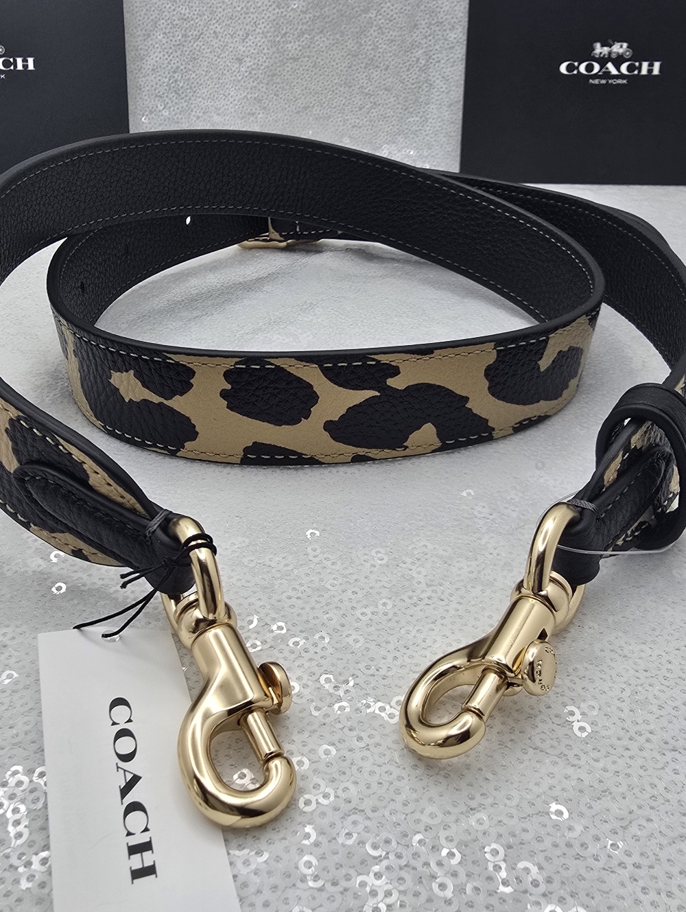 Coach Leather Leopard Print Replacement Reversible Adjustable Bag Strap - Picture 3 of 16